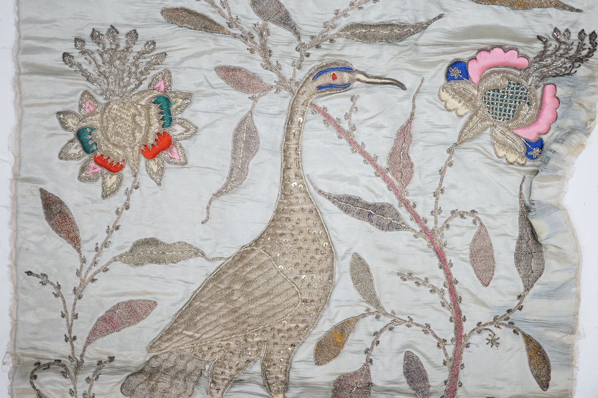 An Indian embroidered panel